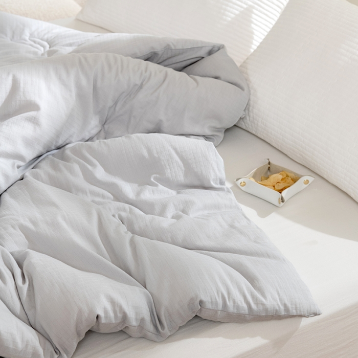 91家纺网 家纺一手货源 找家纺 久典 2022新款40支原棉华夫格大豆被春秋被冬被夏被高级灰