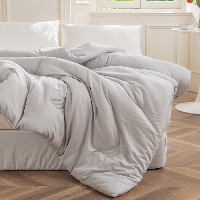 91家纺网 家纺一手货源 找家纺 久典 2022新款40支原棉华夫格大豆被春秋被冬被夏被高级灰