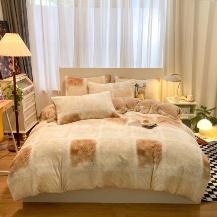 桃子家居 2022新款ins轻奢简约北欧加厚牛奶绒系列四件套 巴尔曼