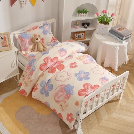 91家纺网 家纺一手货源 找家纺 总八零年代 2022双面牛奶绒儿童三件套幼儿园卡通保暖多件套