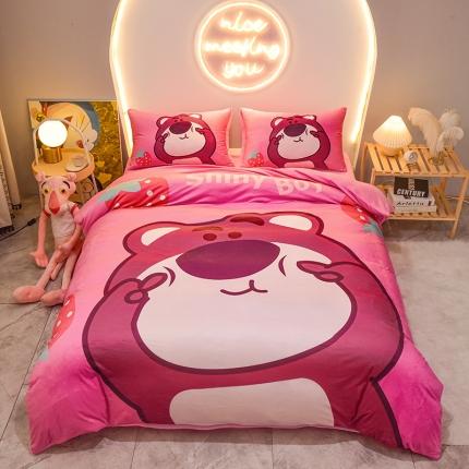 91家纺网 家纺一手货源 找家纺 总3 ds生活馆2022新款大版卡通水晶绒牛奶绒珊瑚绒三件套四件套