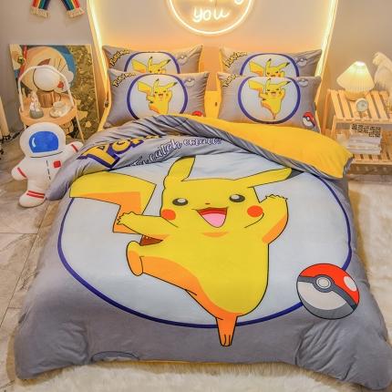 91家纺网 家纺一手货源 找家纺 总3 ds生活馆2022新款大版卡通水晶绒牛奶绒珊瑚绒三件套四件套