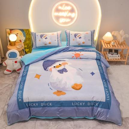 91家纺网 家纺一手货源 找家纺 总3 ds生活馆2022新款大版卡通水晶绒牛奶绒珊瑚绒三件套四件套