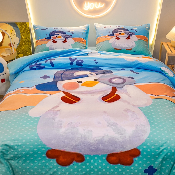 91家纺网 家纺一手货源 找家纺 总3 ds生活馆2022新款大版卡通水晶绒牛奶绒珊瑚绒三件套四件套