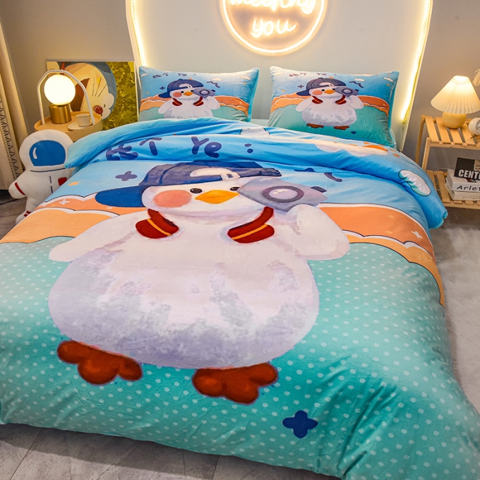 91家纺网 家纺一手货源 找家纺 总3 ds生活馆2022新款大版卡通水晶绒牛奶绒珊瑚绒三件套四件套