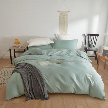 91家纺网 家纺一手货源 找家纺 艾可可 2024新款全棉纯色被套 果绿色