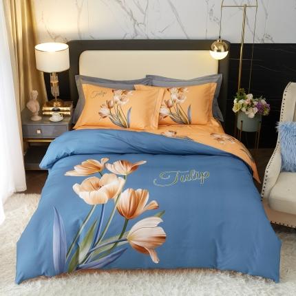 91家纺网 家纺一手货源 找家纺 （总）惠居家 2022大版全棉磨毛四件套中国风花卉