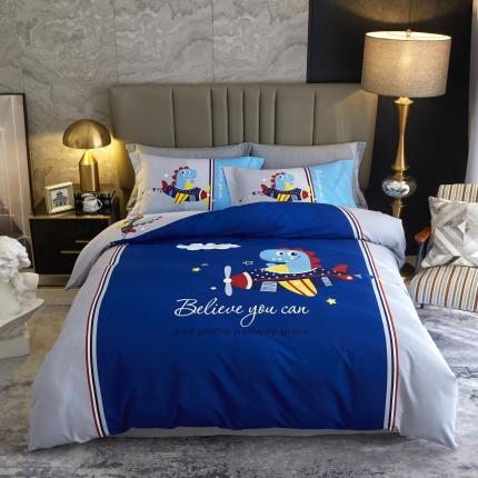 91家纺网 家纺一手货源 找家纺 惠居家 2022大版全棉磨毛四件套中国风花卉遨游太空