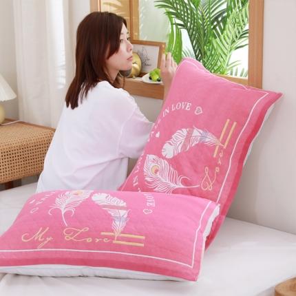 91家纺网 家纺一手货源 找家纺 （总）朴尔 2022新款柔棉花间风系列三层纱布枕巾（一对）