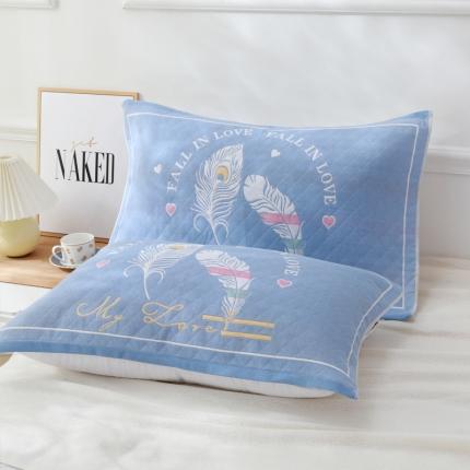 91家纺网 家纺一手货源 找家纺 （总）朴尔 2022新款柔棉花间风系列三层纱布枕巾（一对）