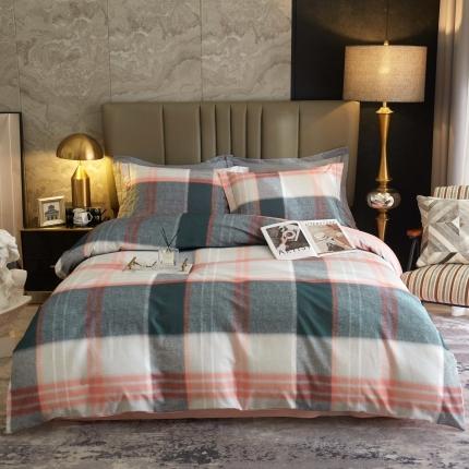 91家纺网 家纺一手货源 找家纺 惠居家 2022大版全棉磨毛四件套中国风花卉莫尼斯 粉