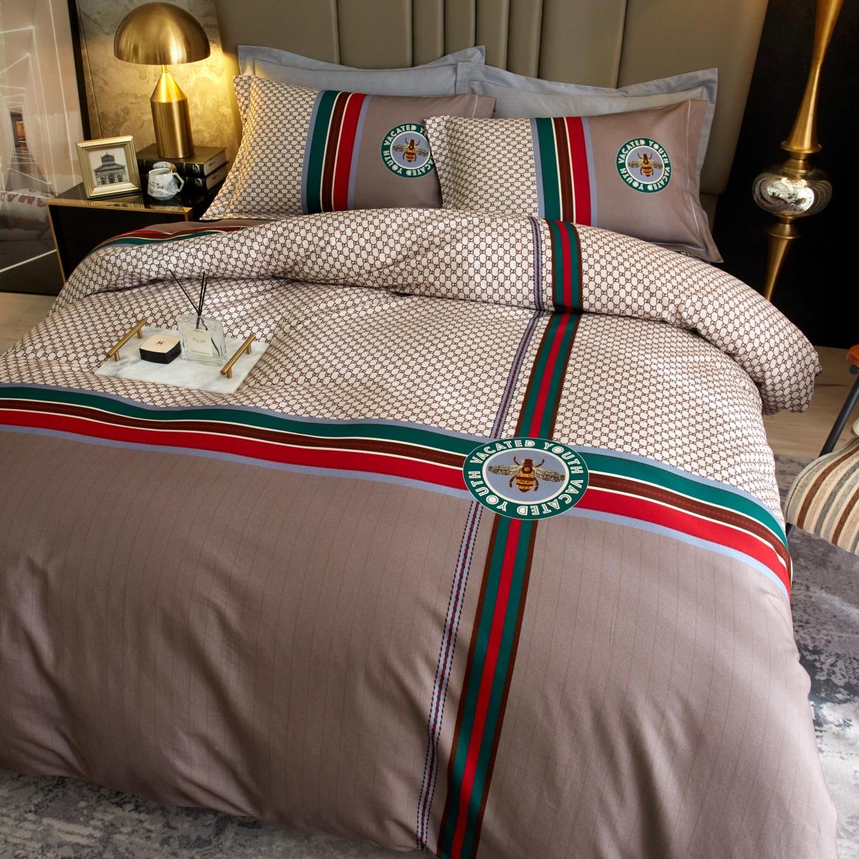 91家纺网 家纺一手货源 找家纺 惠居家 2022大版全棉磨毛四件套中国风花卉时光偶遇 咖