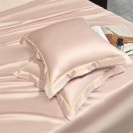 八十八家纺 100支A类贡缎新疆长绒棉全面素色单品系列-枕套 芭比粉