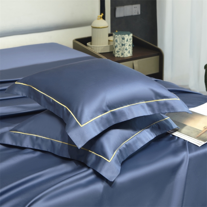 91家纺网 家纺一手货源 找家纺 八十八家纺 贡缎新疆长绒棉全面素色单品系列-枕套 宝石蓝