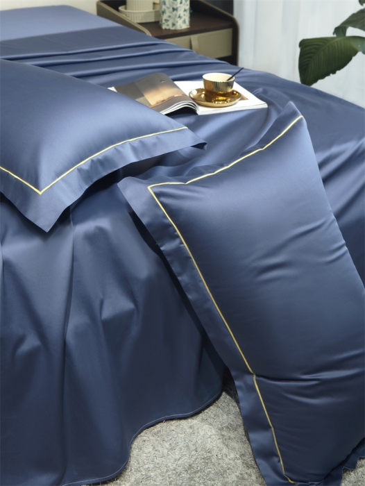 91家纺网 家纺一手货源 找家纺 八十八家纺 贡缎新疆长绒棉全面素色单品系列-枕套 宝石蓝