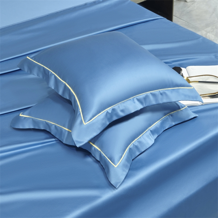 91家纺网 家纺一手货源 找家纺 八十八家纺 贡缎新疆长绒棉全面素色单品系列-枕套 宾利蓝