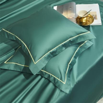 八十八家纺 100支A类贡缎新疆长绒棉全面素色单品系列-枕套 琥珀绿