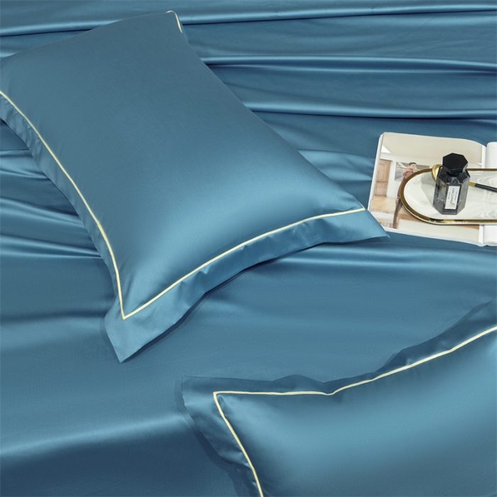 91家纺网 家纺一手货源 找家纺 八十八家纺 贡缎新疆长绒棉全面素色单品系列-枕套 黎明蓝