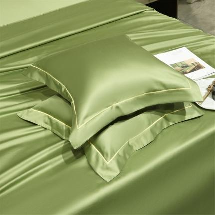 八十八家纺 100支A类贡缎新疆长绒棉全面素色单品系列-枕套 抹茶绿