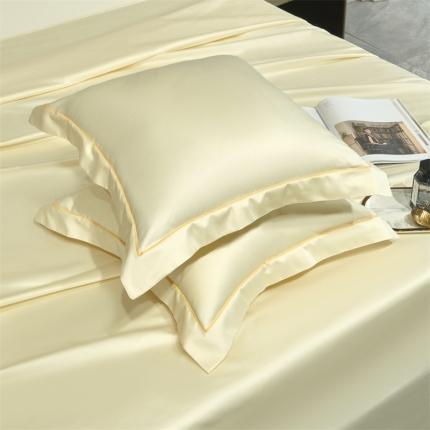 八十八家纺 贡缎新疆长绒棉全面素色单品系列-枕套 奶昔白