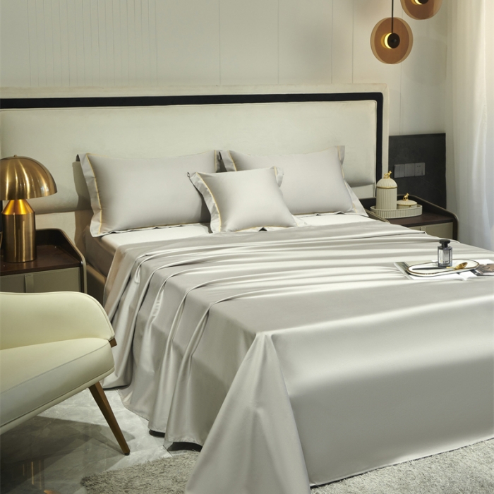 91家纺网 家纺一手货源 找家纺 八十八2022新款贡缎新疆长绒棉系列-四件套 奥丁灰