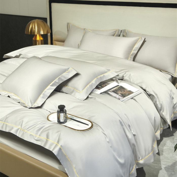 91家纺网 家纺一手货源 找家纺 八十八2022新款贡缎新疆长绒棉系列-四件套 奥丁灰