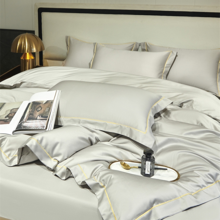 91家纺网 家纺一手货源 找家纺 八十八2022新款贡缎新疆长绒棉系列-四件套 奥丁灰