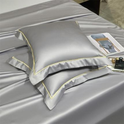 八十八家纺 100支A类贡缎新疆长绒棉全面素色单品系列-枕套 碳木灰