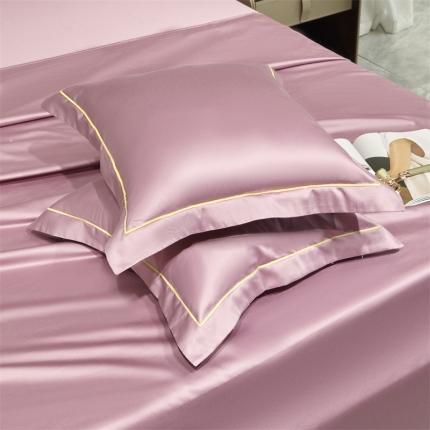 八十八家纺 100支A类贡缎新疆长绒棉全面素色单品系列-枕套 香芋紫
