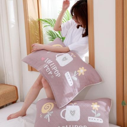 91家纺网 家纺一手货源 找家纺 （总）朴尔 2022新款柔棉卡漫风系列三层纱布枕巾（一对）