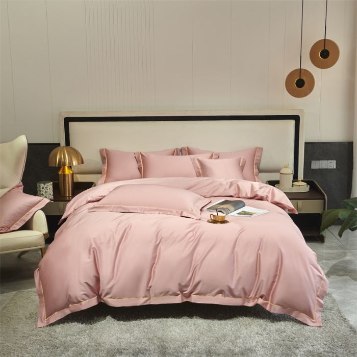 91家纺网 家纺一手货源 找家纺 八十八2022新款贡缎新疆长绒棉系列-四件套 浅粉玉