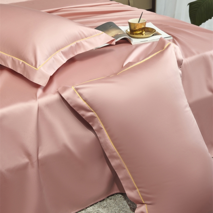 91家纺网 家纺一手货源 找家纺 八十八2022新款贡缎新疆长绒棉系列-四件套 浅粉玉