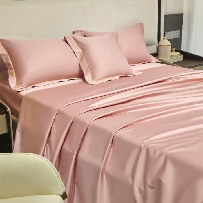 91家纺网 家纺一手货源 找家纺 八十八2022新款贡缎新疆长绒棉系列-四件套 浅粉玉