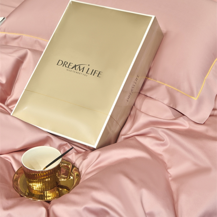 91家纺网 家纺一手货源 找家纺 八十八2022新款贡缎新疆长绒棉系列-四件套 浅粉玉