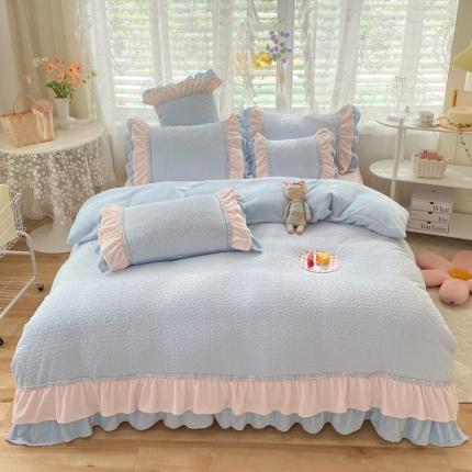 91家纺网 家纺一手货源 找家纺 （总）恩和 2024新款牛奶绒雕花绒法式小香风四件套