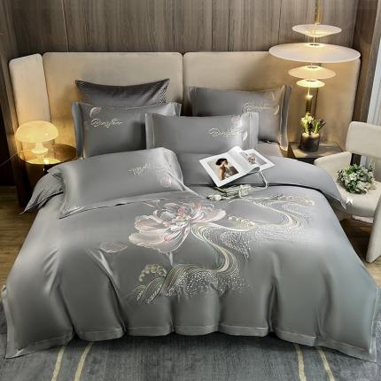 91家纺网 家纺一手货源 找家纺 （总）2025新款140支澳棉纯棉刺绣绣花四件套-简爱