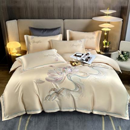 91家纺网 家纺一手货源 找家纺 （总）2025新款140支澳棉纯棉刺绣绣花四件套-简爱