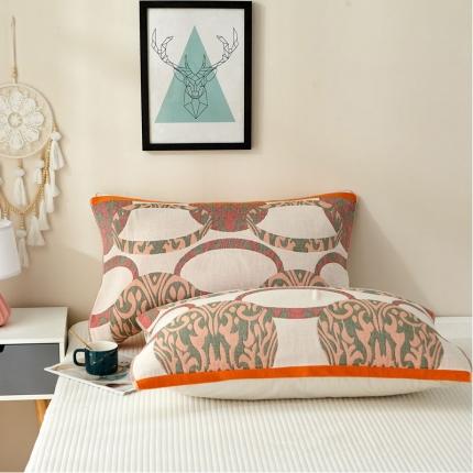 91家纺网 家纺一手货源 找家纺 （总）朴尔 2022新款素雅系列全棉系列四层纱布枕巾（一对）