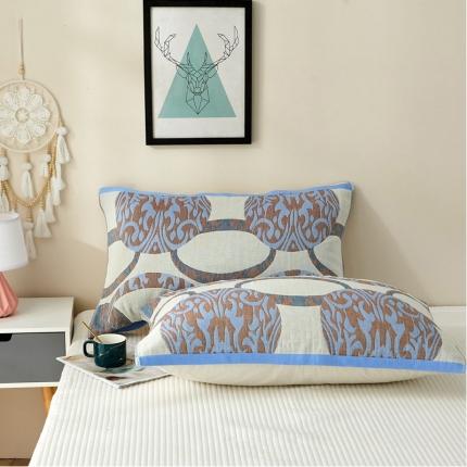 91家纺网 家纺一手货源 找家纺 （总）朴尔 2022新款素雅系列全棉系列四层纱布枕巾（一对）