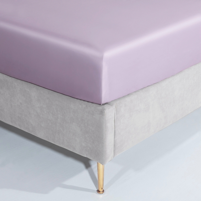 91家纺网 家纺一手货源 找家纺 2021新款60支长绒棉纯色床笠三件套床盖床单四季款 柔云紫