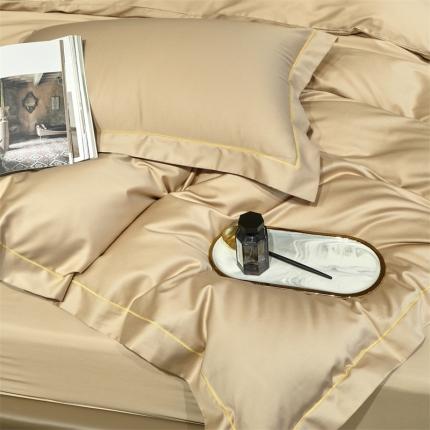 91家纺网 家纺一手货源 找家纺 八十八贡缎新疆长绒棉被套（任意尺寸可定制）香槟金