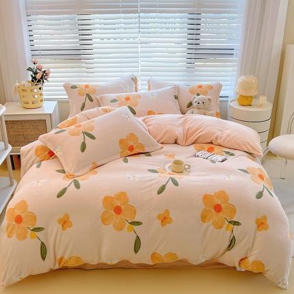 91家纺网 家纺一手货源 找家纺 （总）兄弟坊 2022新款牛奶绒印花四件套