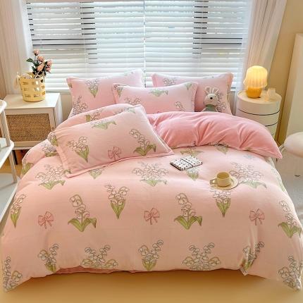 91家纺网 家纺一手货源 找家纺 （总）兄弟坊 2022新款牛奶绒印花四件套