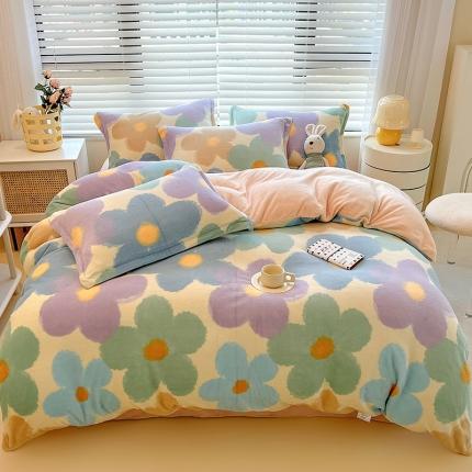 91家纺网 家纺一手货源 找家纺 （总）兄弟坊 2022新款牛奶绒印花四件套