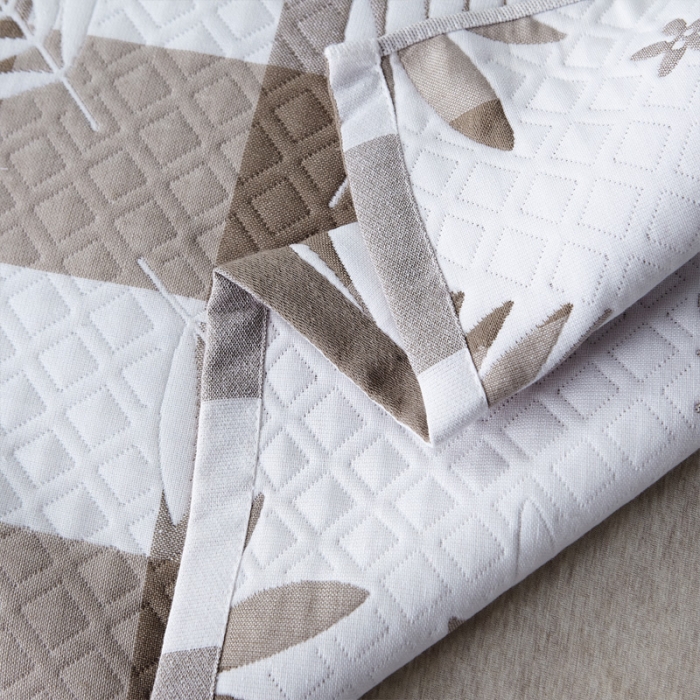 91家纺网 家纺一手货源 找家纺 朴尔 2022新款优棉格调风三层纱布枕巾（一对） 枫叶-咖（52*78）