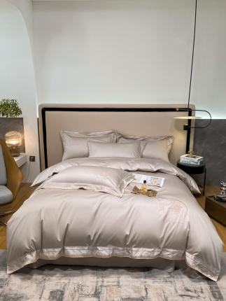 91家纺网 家纺一手货源 找家纺 爱缦 2022新款梦芭莎系列100支长绒棉奥棉四件套 山灰