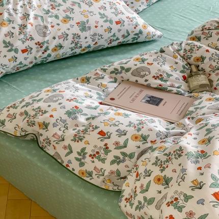 91家纺网 家纺一手货源 找家纺 顾里家纺 2023新款法式复古嵌绳全棉四件套 静时光