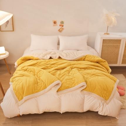 91家纺网 家纺一手货源 找家纺 （总）苏拉 2023新款牛奶绒夹棉绗绣三层毯