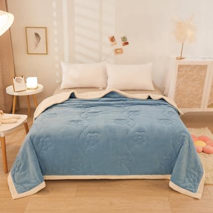 91家纺网 家纺一手货源 找家纺 （总）苏拉 2023新款牛奶绒夹棉绗绣三层毯