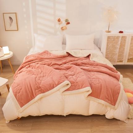 91家纺网 家纺一手货源 找家纺 （总）苏拉 2023新款牛奶绒夹棉绗绣三层毯